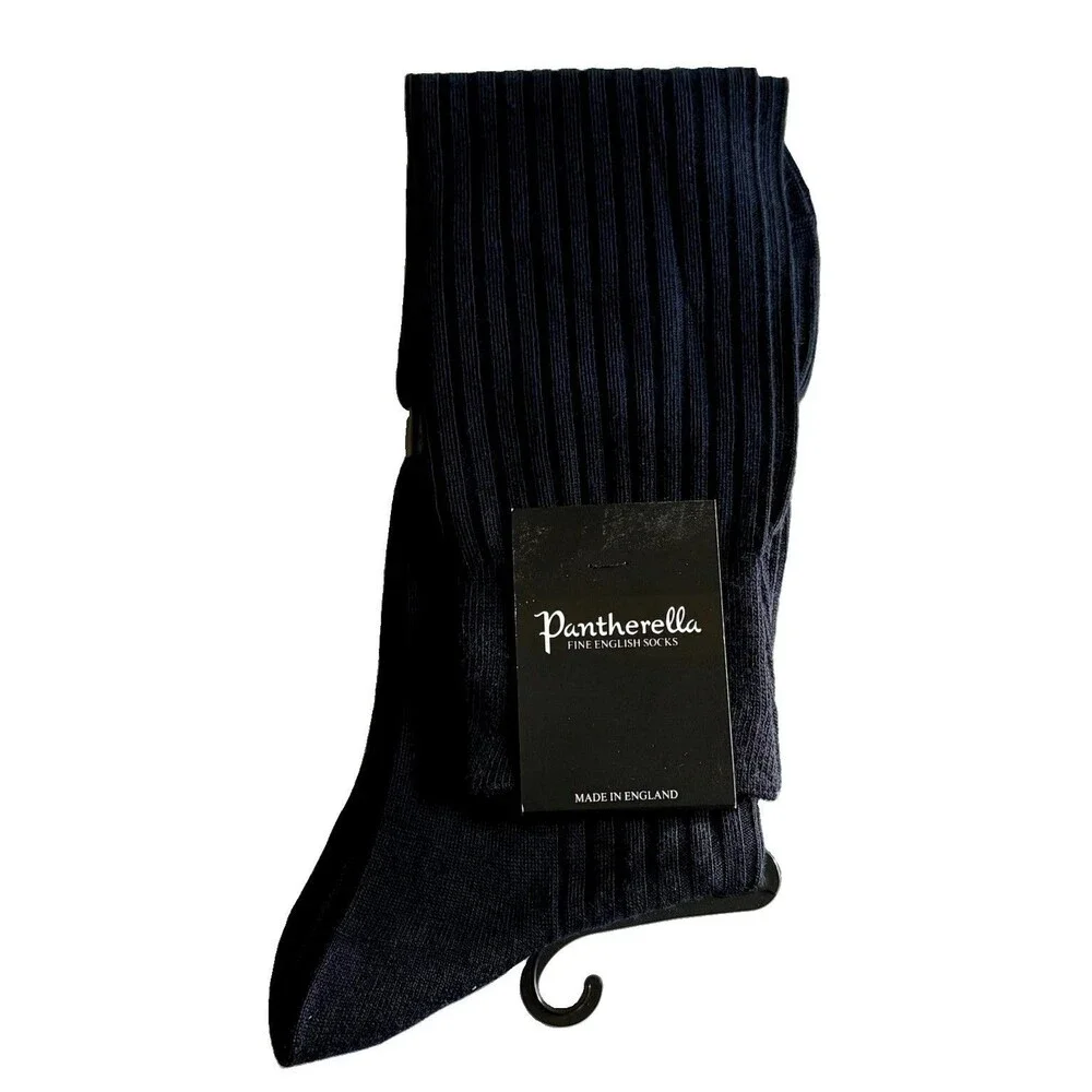 PANTHERELLA Laburnum Dress Socks Men's Sz XL Navy Blue Merino Wool 6796 NWT